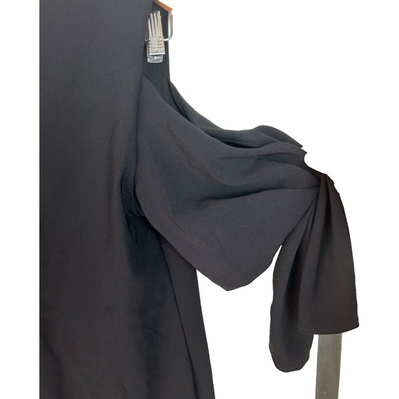 Boston Proper Blouse Women’s Small Black Cold Shoulder Shirt Top Short Sleeve - Picture 9 of 12